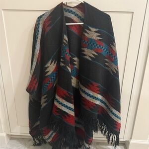 Southwestern Patterned Blanket Shawl